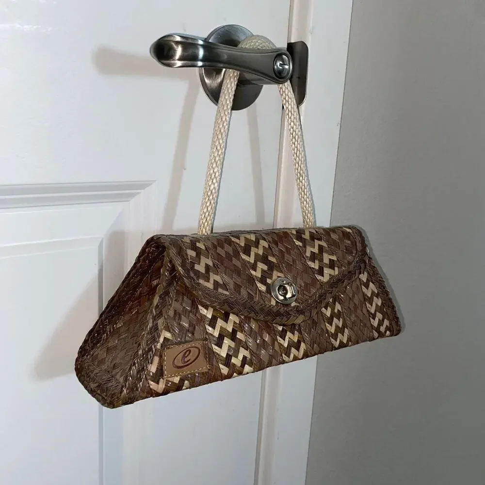 boho summer beach woven purse